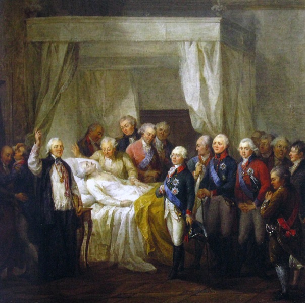 Death of Stanislaw August Poniatowski King of Poland, Februery 12th, by Marcello Bacciarelli (1731-1818) painted after 1798.